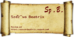 Száva Beatrix névjegykártya