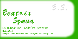 beatrix szava business card